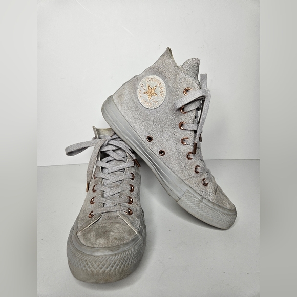 Converse Shoes - Converse Gray Monochrome suede High Top Sneakers Size 8